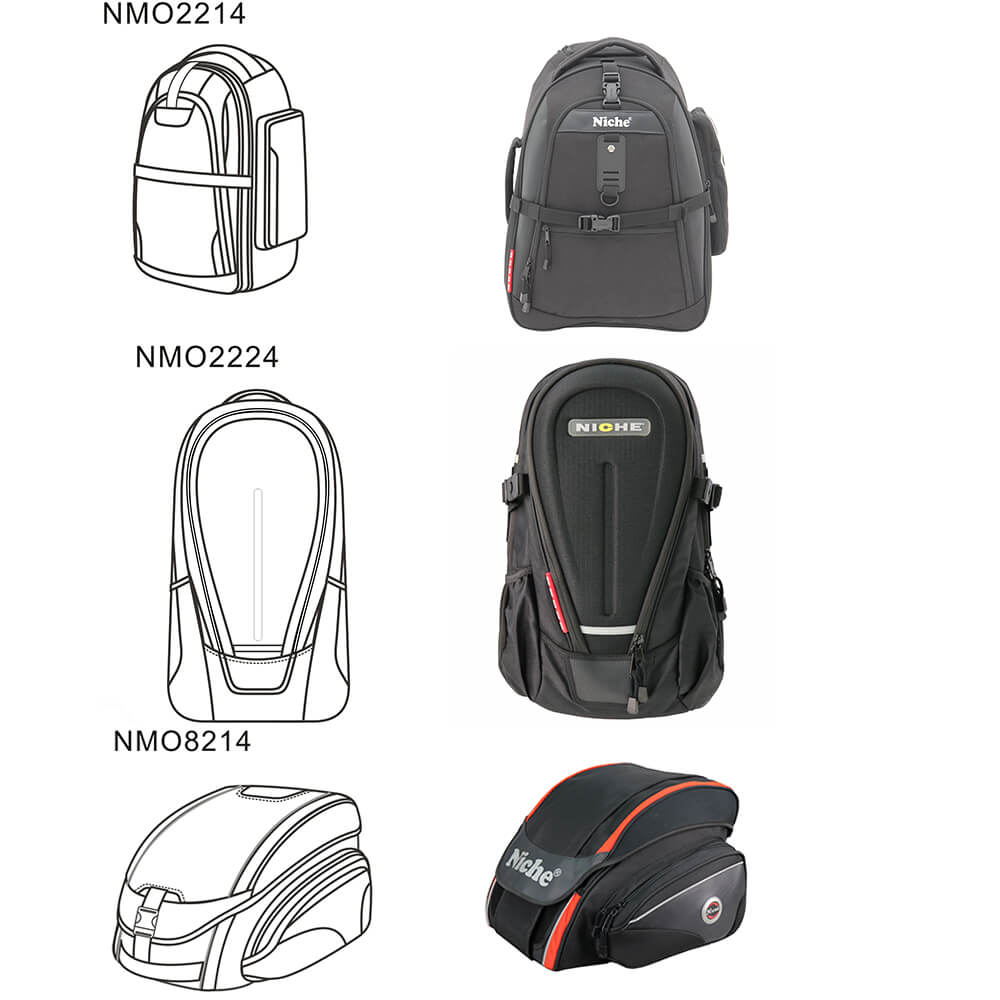 Nos especializamos en la creación de bolsas de motocicleta personalizadas, desde los dibujos de diseño inicial hasta el producto terminado. Nuestro equipo tiene experiencia en incorporar características especiales y branding del cliente en cada pedido.